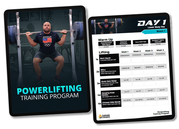 Powerlifting Training Program Garage Strength